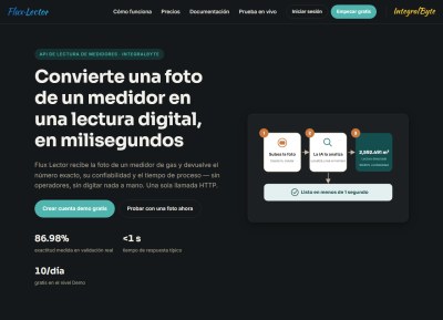 Micrositio de Flux Lector: lectura automática de medidores por foto